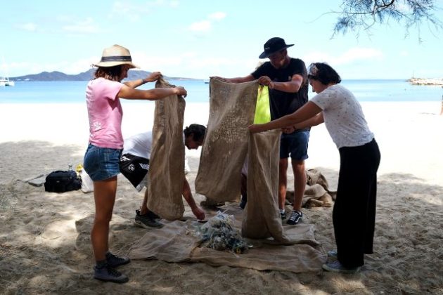 Plastic waste being cleared as part of a Marine Litter Audit