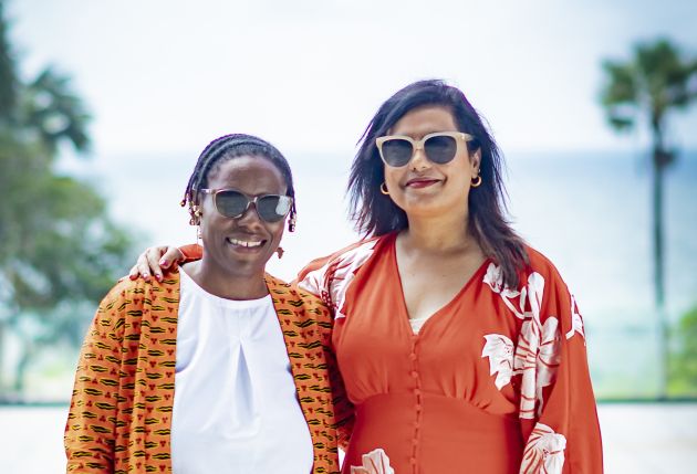 Faryal Gohar, Project Manager for the NAP launch (right) with local coordinator Ingrid Henrys