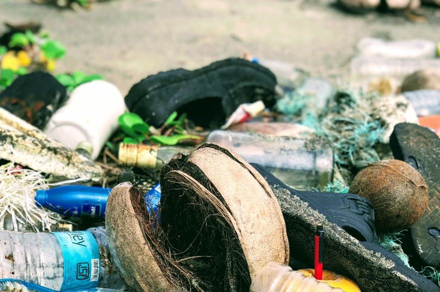Litter on a beach