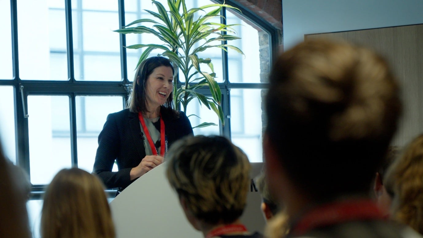 Charlotte Davies, MD of Common Seas speaking at an event