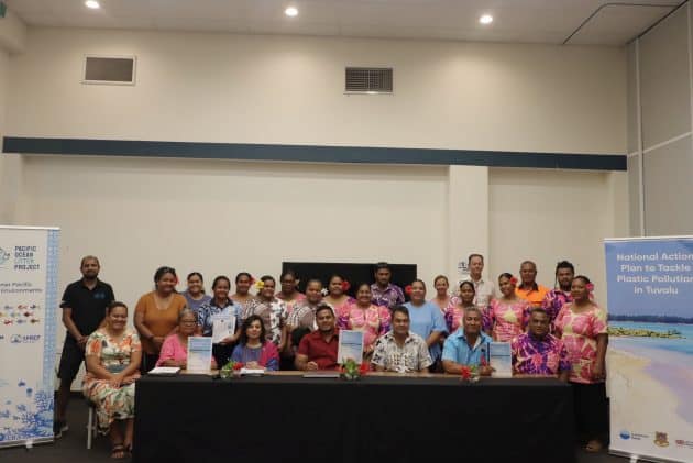 Group photo at the launch of the National Action Plan to Tackle Plastic Pollution