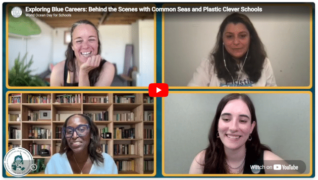 Common Seas team on a live Q&A webinar about their pathways to blue careers